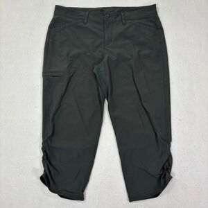 Eddie Bauer Travex Capri Pants Women's 10 Mid Rise Hiking Outdoor Stretch Ruched